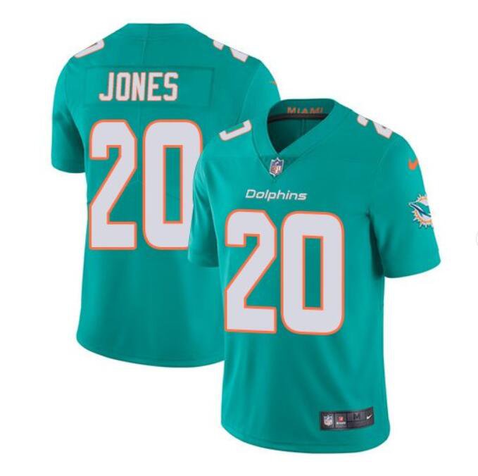 Men's Reshad Jones #20 Dolphins Limited Player Jersey Aqua