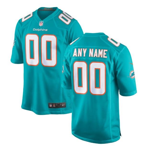 Custom Men's Dolphins Limited Jersey Aqua
