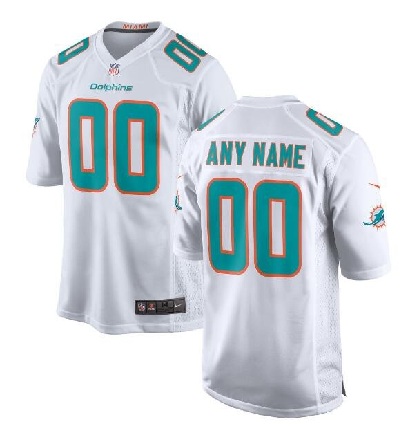 Custom Men's Dolphins Limited Jersey White