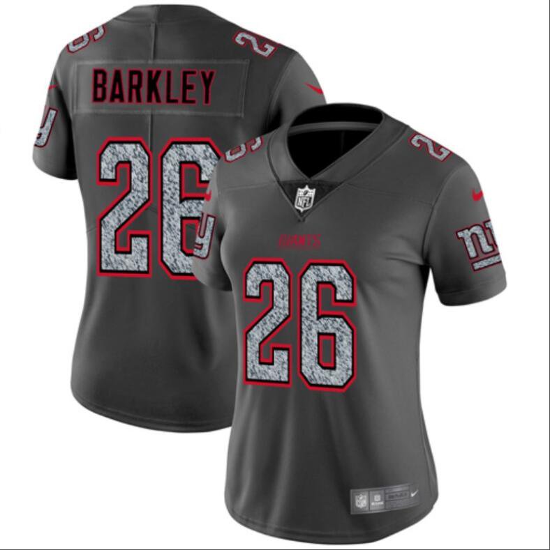 Women's Saquon Barkley #26 Giants Static Limited Player Jersey Gray