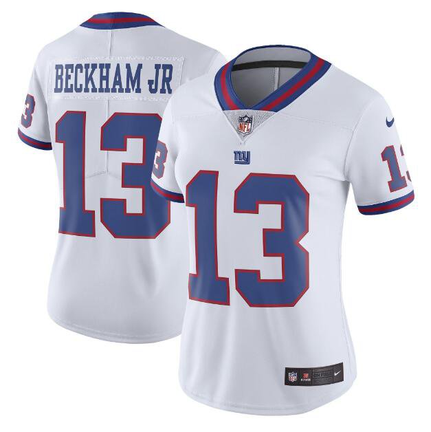 Women's Odell Beckham Jr #13 Giants Color Rush Limited Player Jersey White