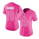 Women's Eli Manning #10 Giants Limited Player Jersey Pink