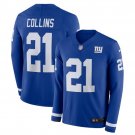 Men's Landon Collins #21 Giants Therma Long Sleeve Player Jersey Royal