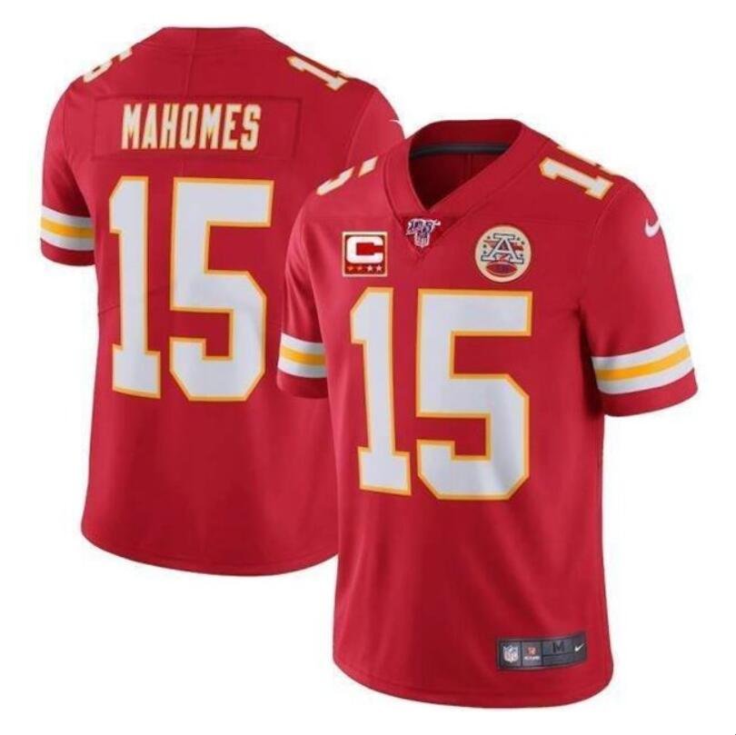 Men's Patrick Mahomes #15 Chiefs 100th Limited Player Jersey Red
