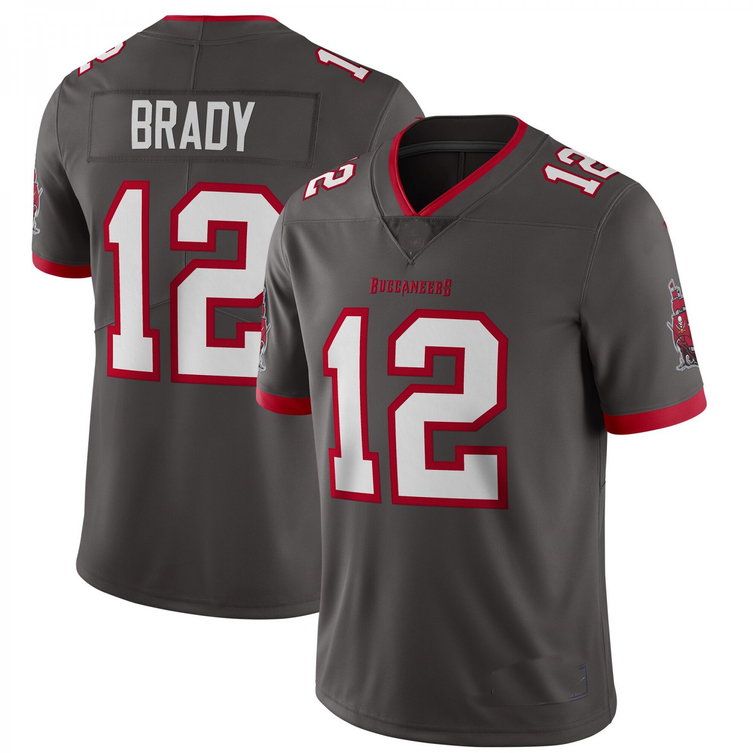 Size S Men's Tom Brady #12 Buccaneers Vapor Limited Jersey Pewter