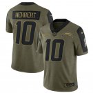 Men's Justin Herbert #10 Chargers 2021 Salute To Service Limited Player Jersey Olive