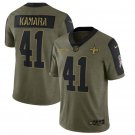 Men's Alvin Kamara #41 Saints 2021 Salute To Service Limited Player Jersey Olive
