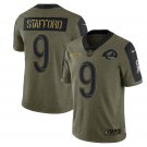 Men's Matthew Stafford #9 Rams 2021 Salute To Service Limited Player Jersey Olive