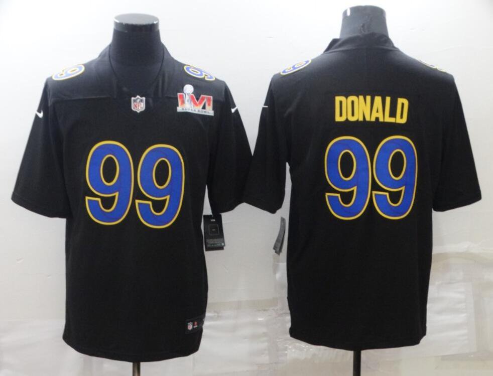 Men's Aaron Donald #99 Rams Super Bowl LVI Limited Player Jersey Black