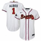 Ozzie Albies #1 Atlanta Braves White 2022 Gold Program Replica Player Jersey