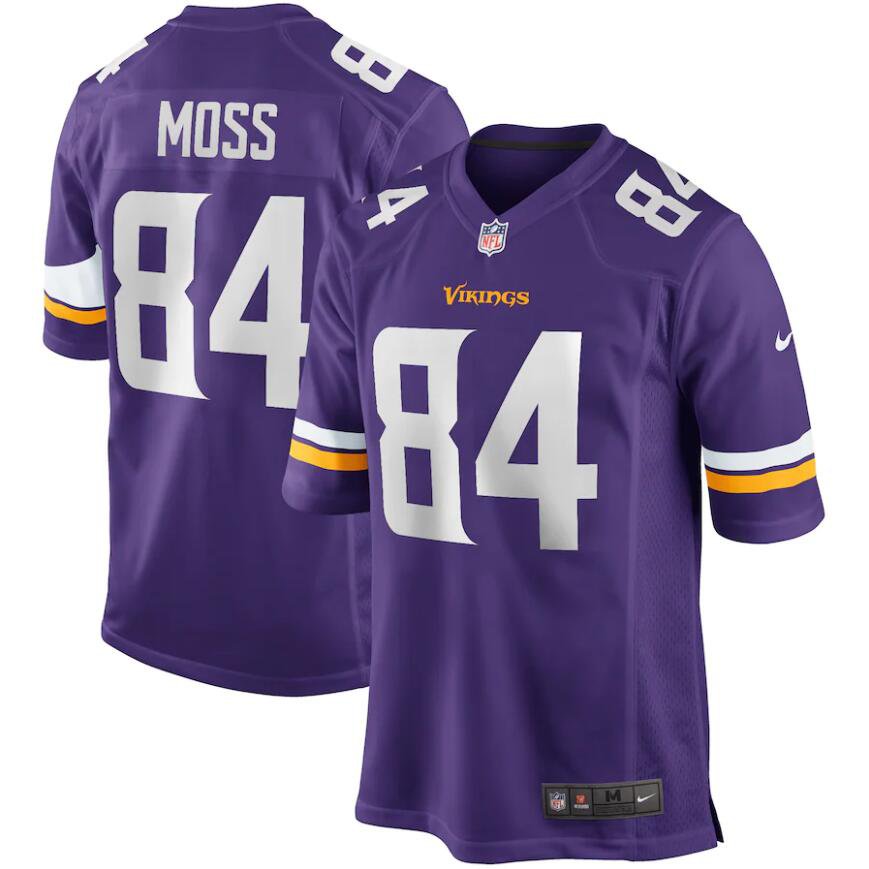 Men's Randy Moss #84 Minnesota Vikings Game Retired Player Jersey - Purple