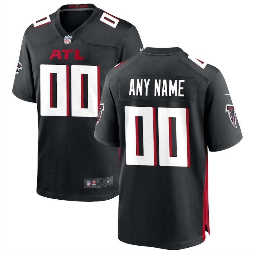 Men's Atlanta Falcons Custom Game Jersey - Black