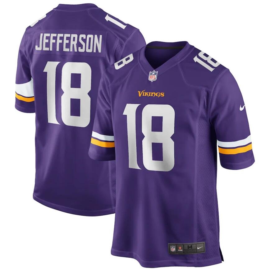 Men's Justin Jefferson #18 Minnesota Vikings Game Jersey - Purple