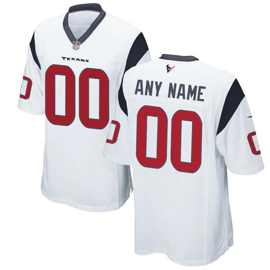 Custom Men's Houston Texans Game Jersey - White