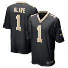 Men's Chris Olave #1 New Orleans Saints 2022 NFL Draft First Round Pick Game Jersey - Black