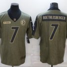 Men's Ben Roethlisberger #7 Pittsburgh Steelers Salute to Service Limited Player Jersey Olive