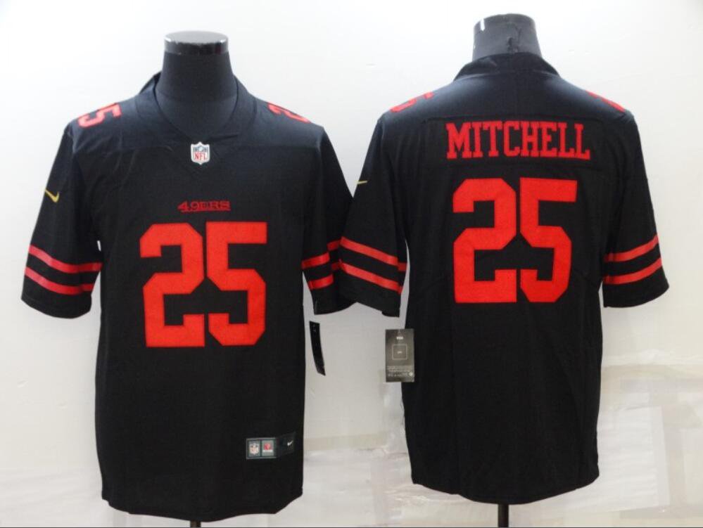 Men's Elijah Mitchell #25 San Francisco 49ers Limited Jersey Black Christmas Gift