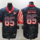 Men's George Kittle #85 San Francisco 49ers Limited Black Camo USA Flag Jersey Christmas Gift