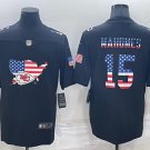 Men's Patrick Mahomes #15 Kansas City Chiefs Limited USA Flag Jersey - Black