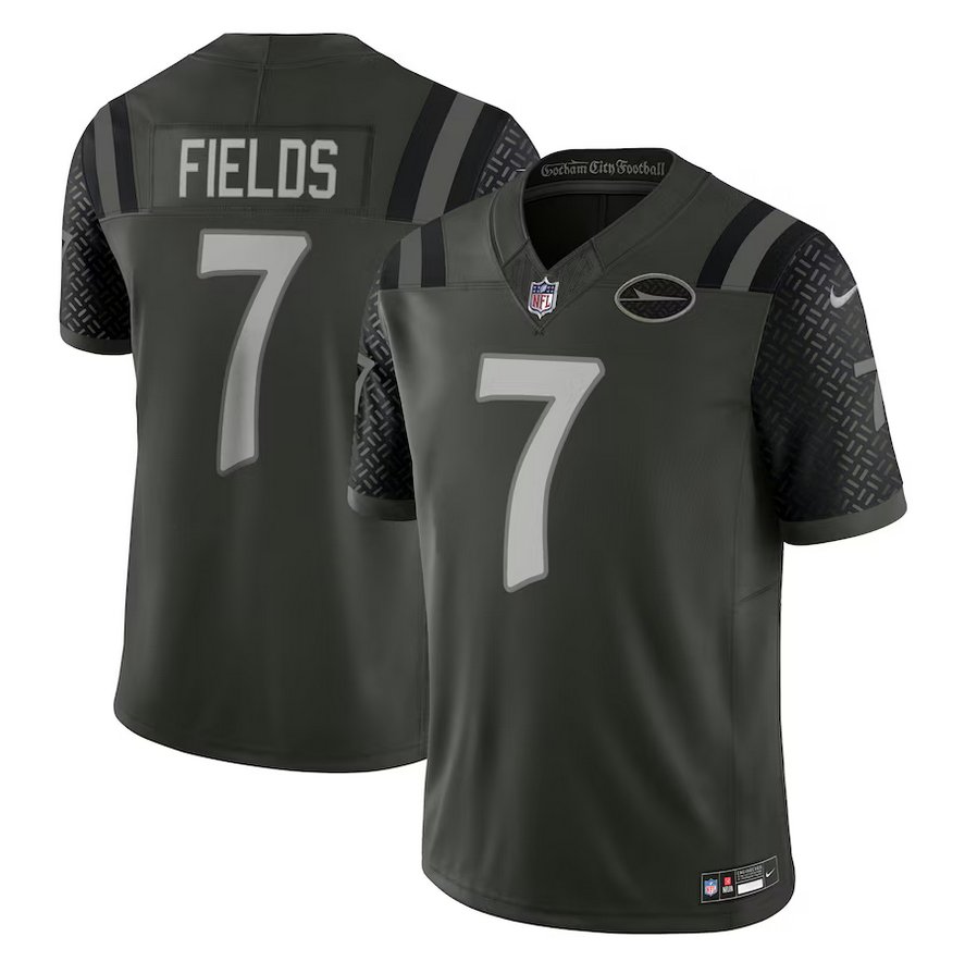 Men's Justin Fields #7 New York Jets 2025 Rivalries Collection Limited Jersey Gotham Green