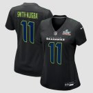 Jaxon Smith-Njigba #11 Seattle Seahawks Women's Super Bowl LX Patch Carbon Fashion Game Jersey Black