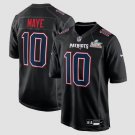Drake Maye #10 New England Patriots Super Bowl LX Patch Carbon Fashion Game Jersey Black