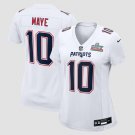 Drake Maye #10 New England Patriots Women's Super Bowl LX Patch Tundra Fashion Game Jersey White