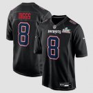 Stefon Diggs #8 New England Patriots Super Bowl LX Patch Carbon Fashion Game Jersey Black
