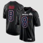 Stefon Diggs #8 New England Patriots Super Bowl LX Patch Carbon Fashion Game Jersey Black