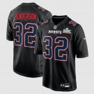 TreVeyon Henderson #32 New England Patriots Super Bowl LX Patch Carbon Fashion Game Jersey Black