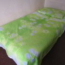 Shibori Dyed, Cotton Twin Size Bed Sheet Set, Lime Green