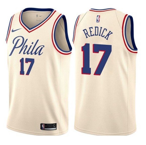 Men's Philadelphia 76ers #17 JJ Redick Cream Jersey - City Edition