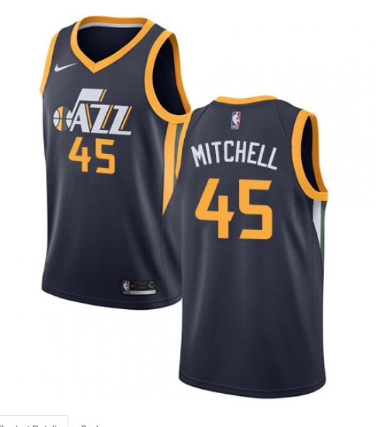 Men's Utah Jazz #45 Donovan Mitchell Navy Blue Basketball Jersey