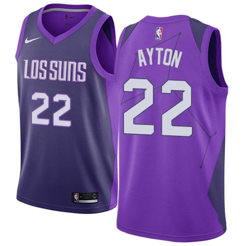 Mens Phoenix Suns #22 AYTON Basketball Jersey Purple