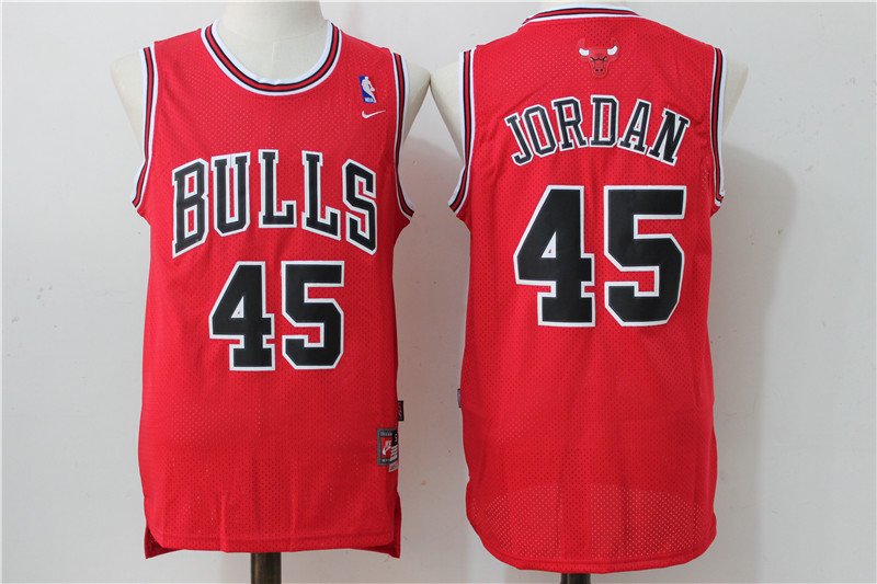 Men Chicago Bulls #45 Michael Jordan Stitched Red Jersey