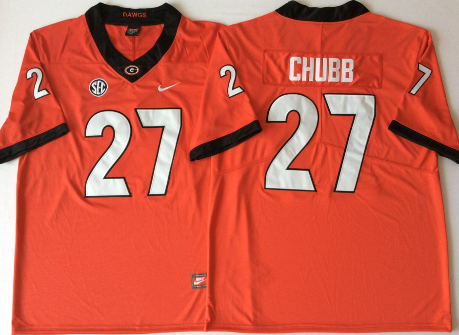 Men S-3XL Georgia Bulldogs #27 Nick Chubb Red Limited Jersey