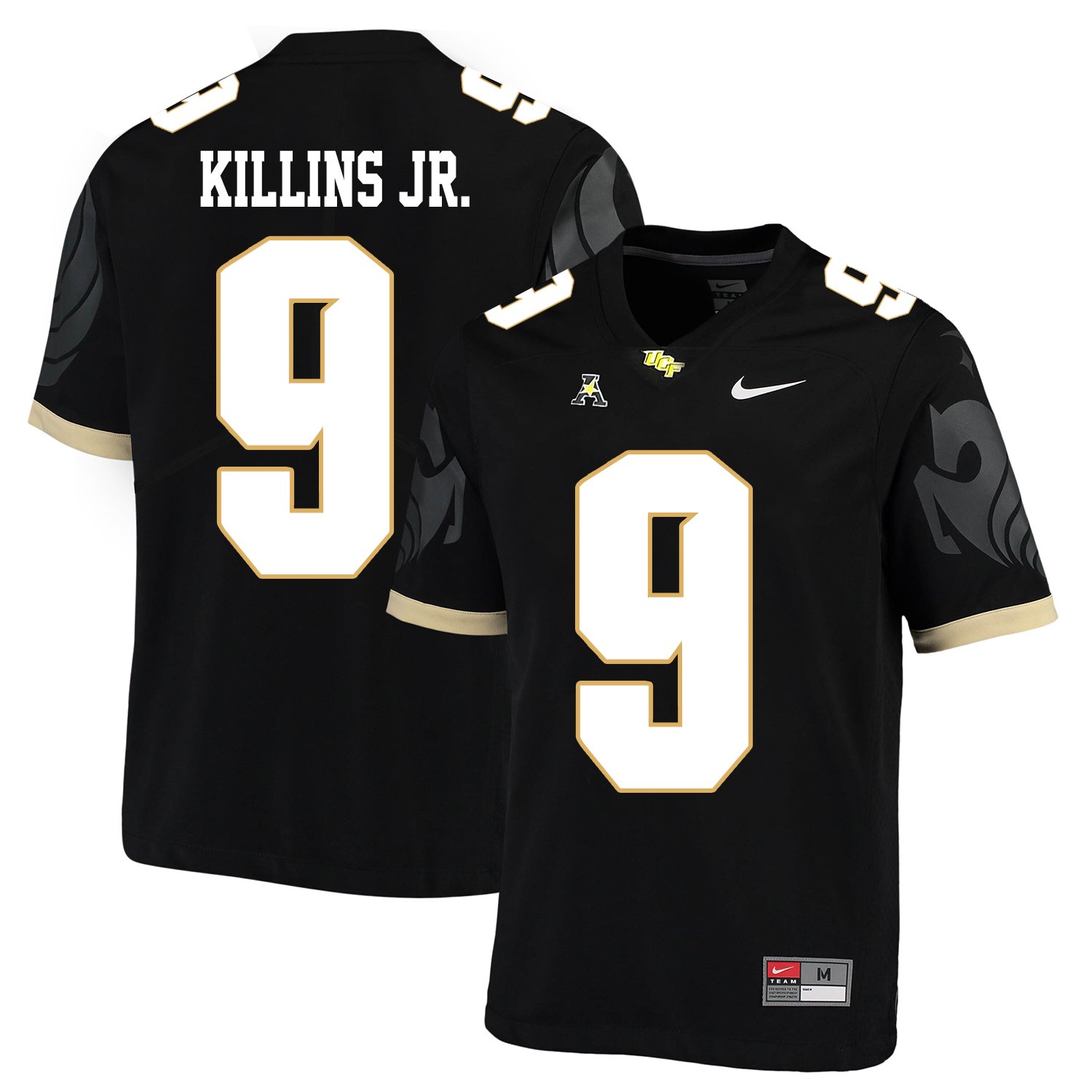 Mens UCF Knights 9 KILLINS JR. Black Limited Custom Jersey