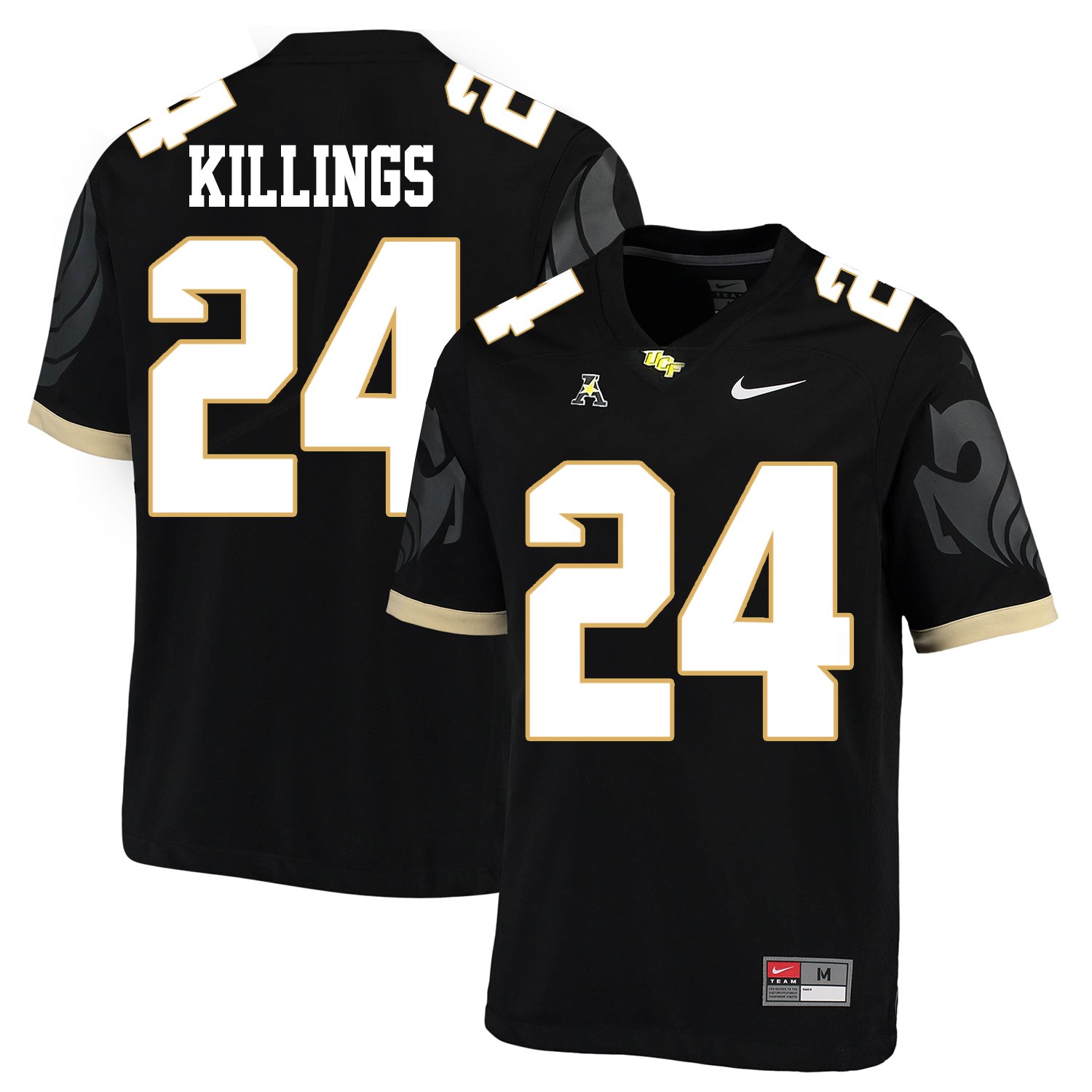 Mens UCF Knights 24 KILLINGS Black Limited Custom Jersey