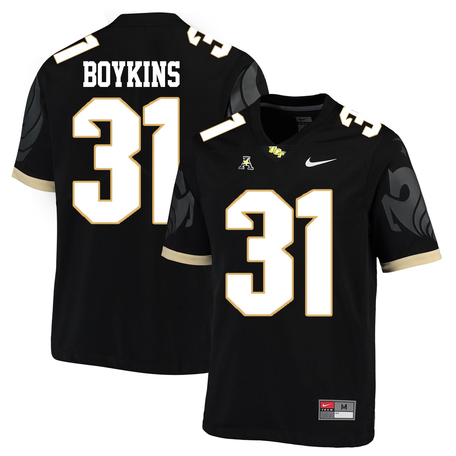 Mens UCF Knights 31 BOYKIN Black Limited Custom Jersey