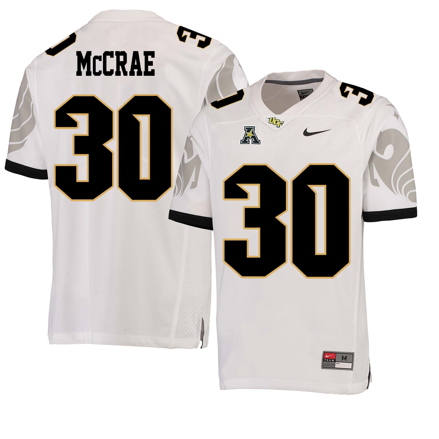Mens UCF Knights 30 McCRAE White Limited Custom Jersey