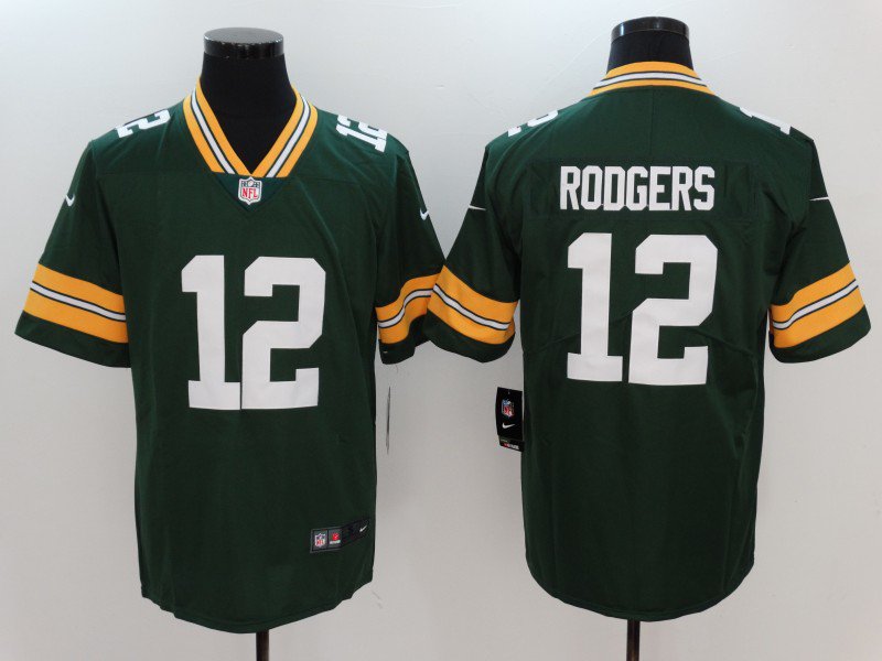 Mens Green Bay Packers #12 Aaron Rodgers Green Limited Jersey