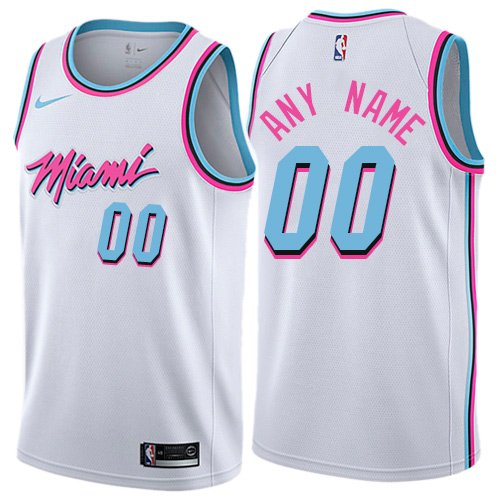 Men's Miami Heat City Edition White Athletic Custom Name Jersey
