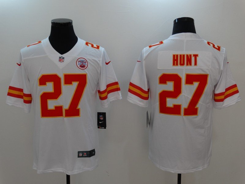 Men's Kansas City Chiefs #27 KAREEM HUNT NFL Jersey White