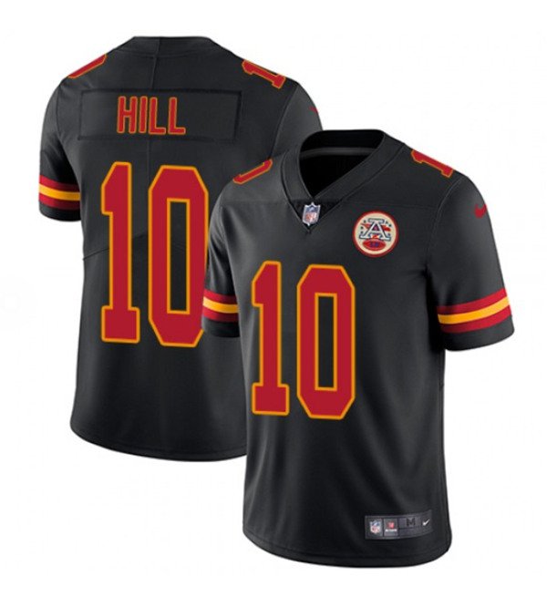 Men's Kansas City Chiefs 10 Tyreek Hill Black Limited Stitched NFL Jersey