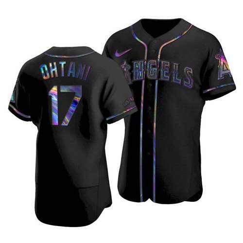 MLB Angels 17 Shohei Ohtani Black Nike Flexbase Men Jersey