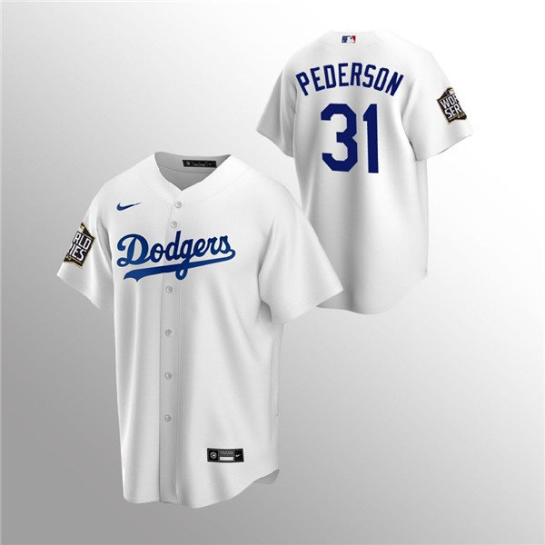 Men's Los Angeles Dodgers #31 Joc Pederson White Flexbase