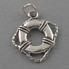 LIFE PRESERVER New Sterling Silver Charm Pendant Nautical Ocean Beach 2385