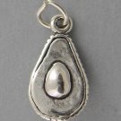 AVOCADO HALF Sterling Silver Charm Pendant 3D3597