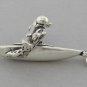 New Sterling Silver Charm Pendant 3D KAYAKER Kayak 1940