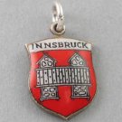 INNSBRUCK Vintage European 800 Silver Enamel Travel Souvenir Shield Charm 1213G